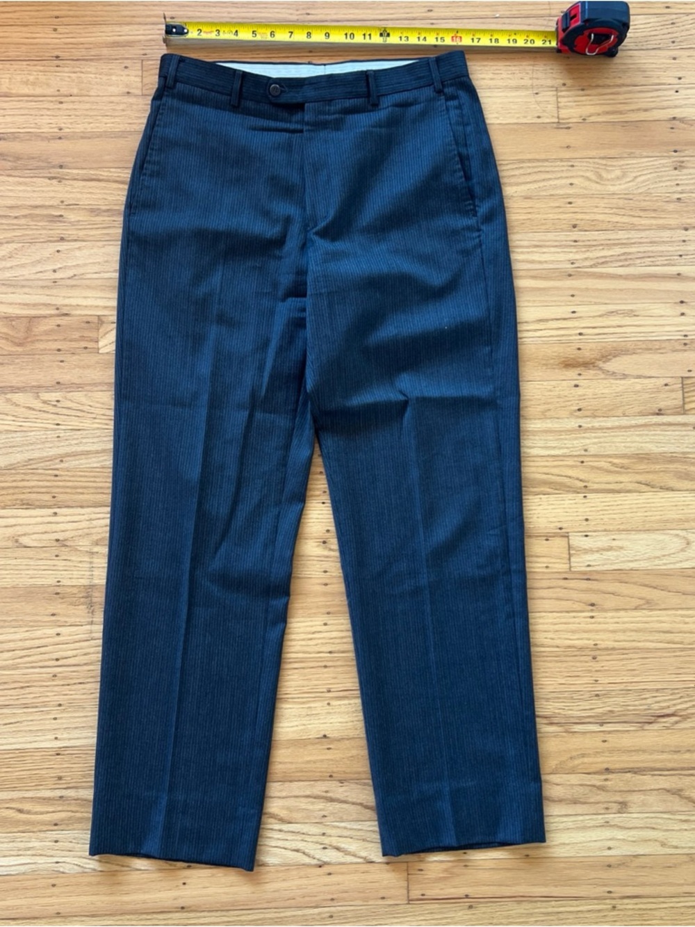 Zanella Todd Dress Pants Gray Pin Stripe Wool Italy Men’s 33